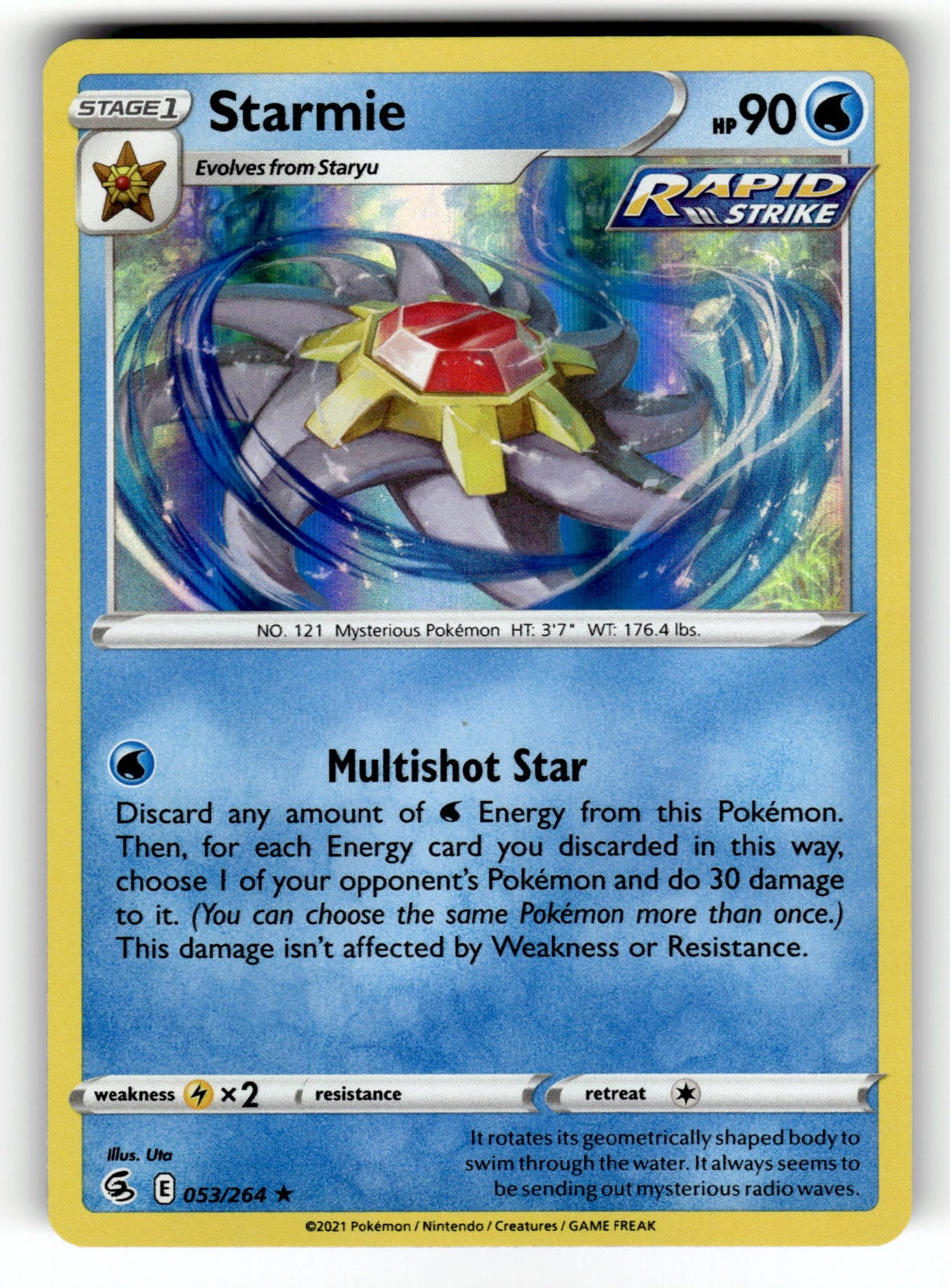 Starmie – 053/264 SWSH08: SWSH08: Fusion Strike Holo Rare NM