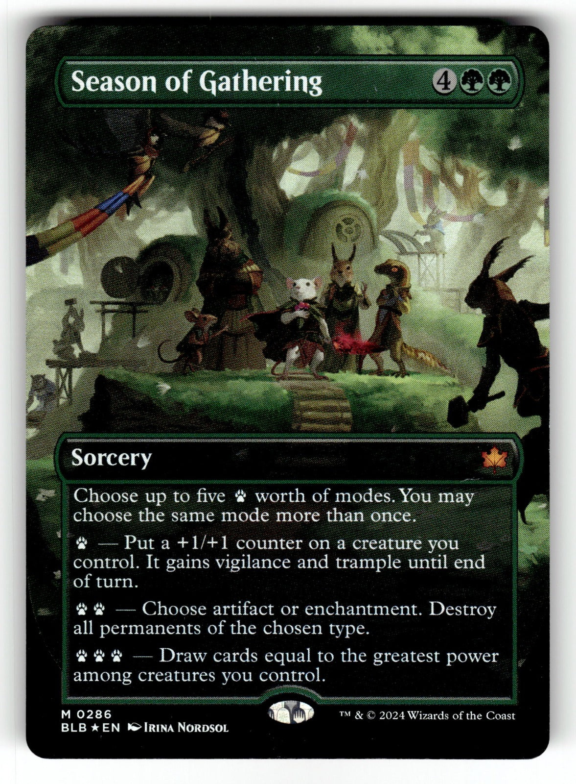 Season of Gathering (Borderless) – 286 BLB: Bloomburrow M Foil LP