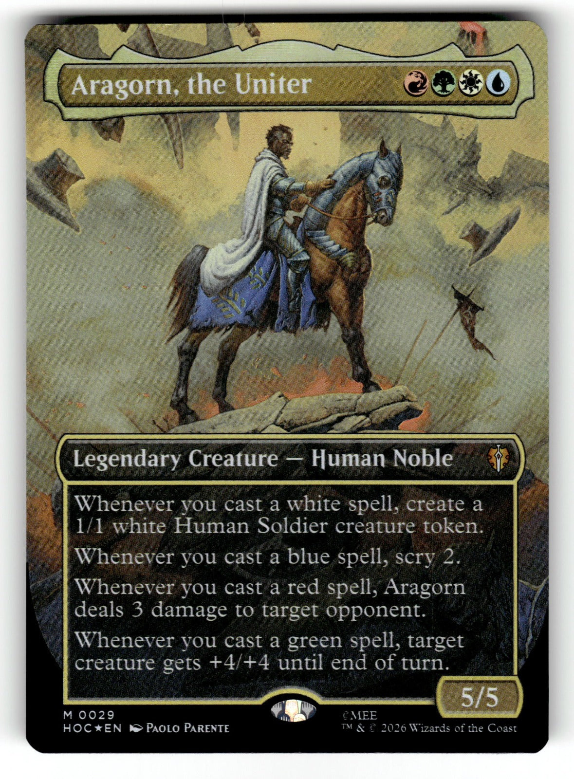 Aragorn, the Uniter (Borderless) – 29 HOC: The Hobbit: Eternal-Legal M Foil NM