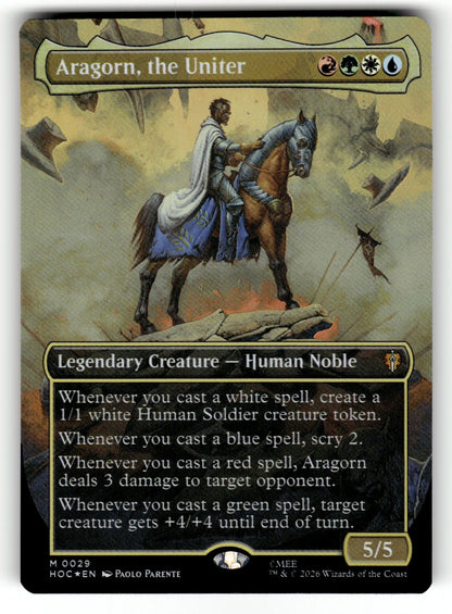Aragorn, the Uniter (Borderless) – 29 HOC: The Hobbit: Eternal-Legal M Foil NM