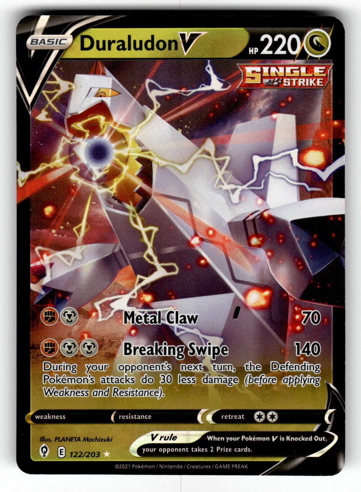 Duraludon V – 122/203 SWSH07: SWSH07: Evolving Skies Ultra Rare Holo NM