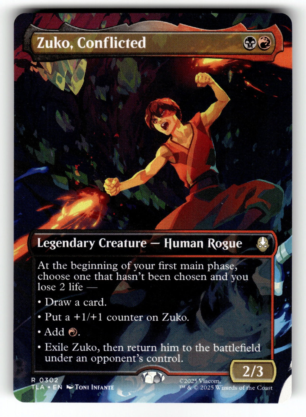 Zuko, Conflicted (Borderless) – 302 TLA: Avatar: The Last Airbender R NM