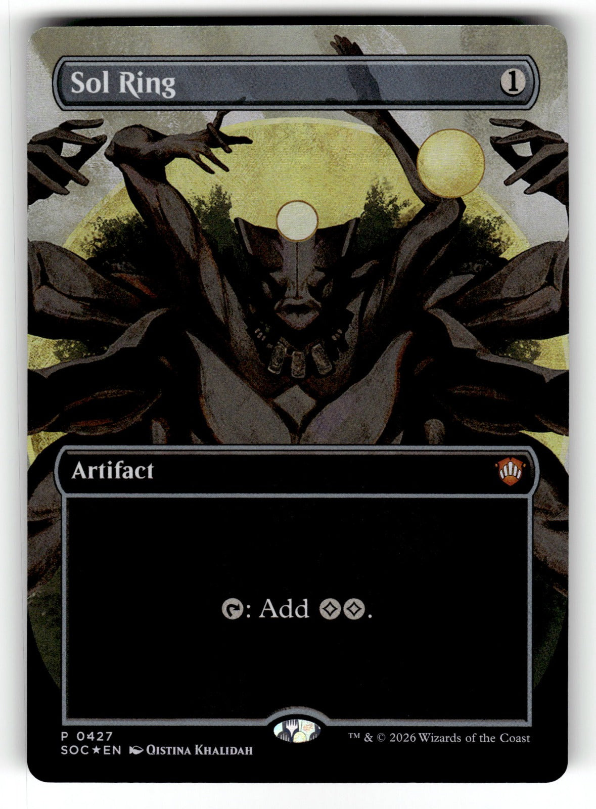 Sol Ring (Borderless) – 427 SOC: Commander: Secrets of Strixhaven P Foil NM