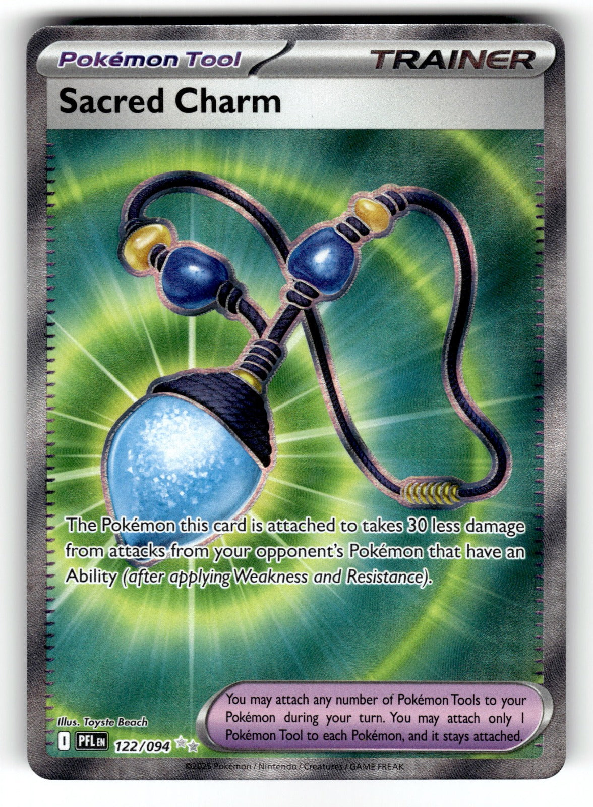Sacred Charm – 122/094 PFL: ME02: Phantasmal Flames Ultra Rare Holo NM