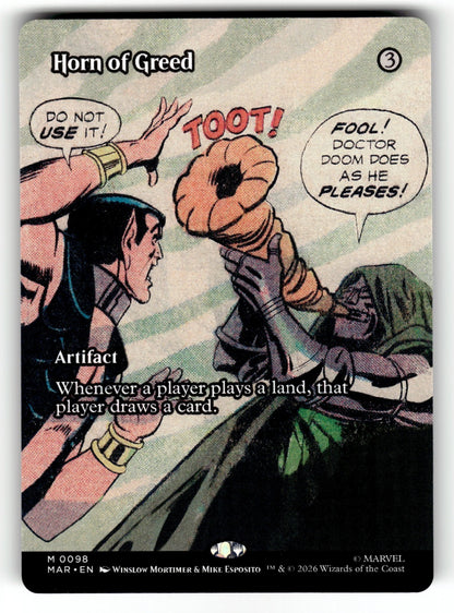 Horn of Greed (Borderless) – 98 MAR: Marvel Universe Eternal-Legal M NM