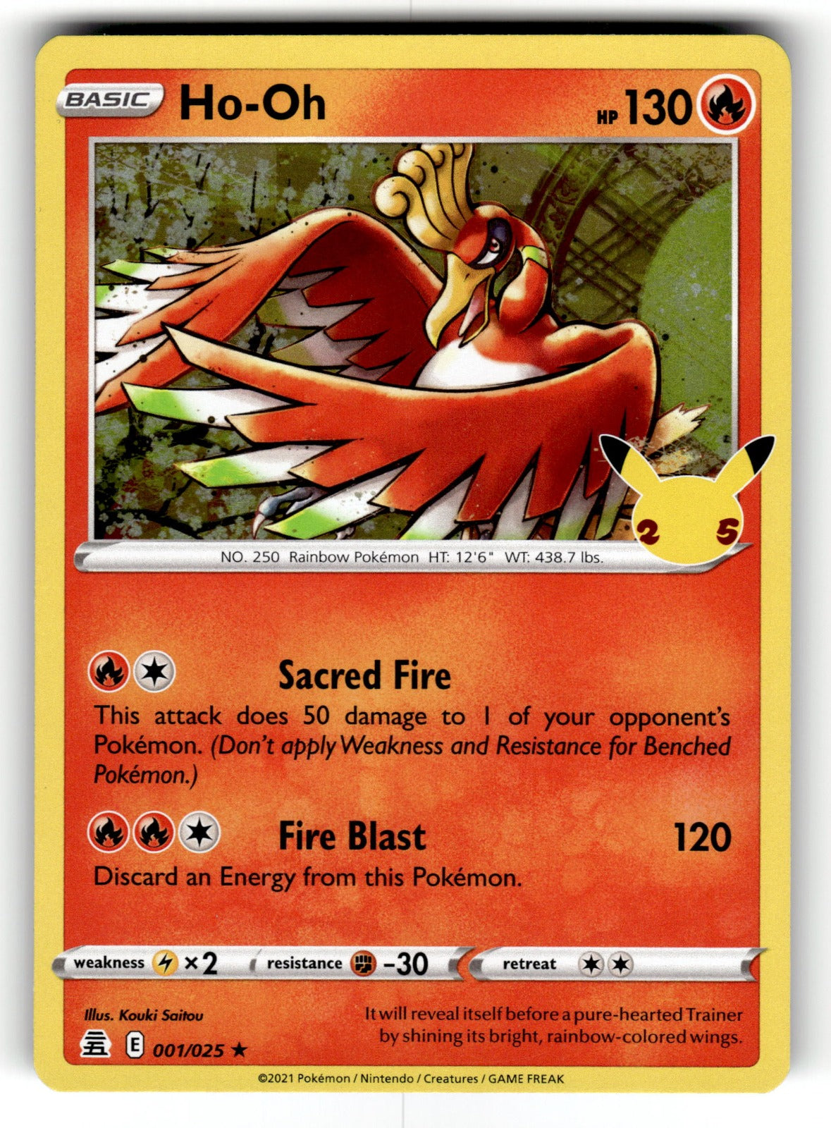 Ho-Oh – 001/025 CLB: Celebrations Holo Rare NM