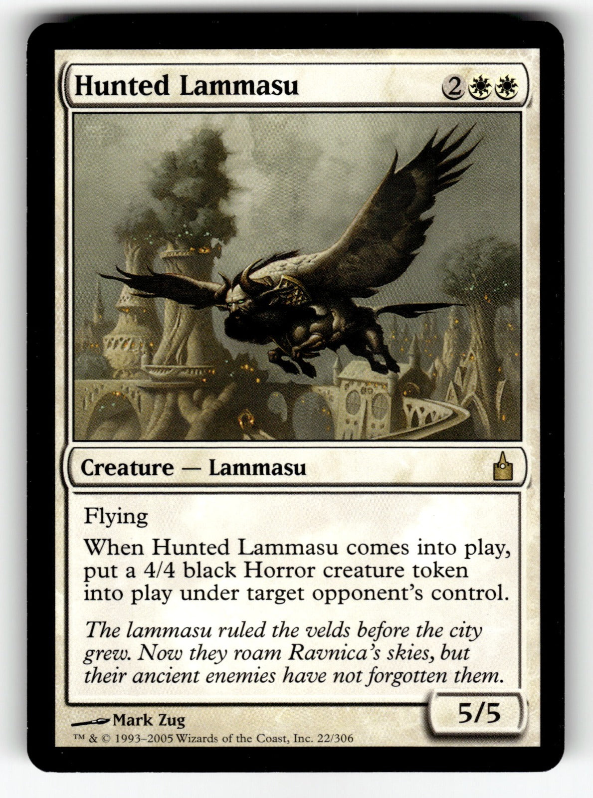 Hunted Lammasu – 22 RAV: Ravnica: City of Guilds R NM
