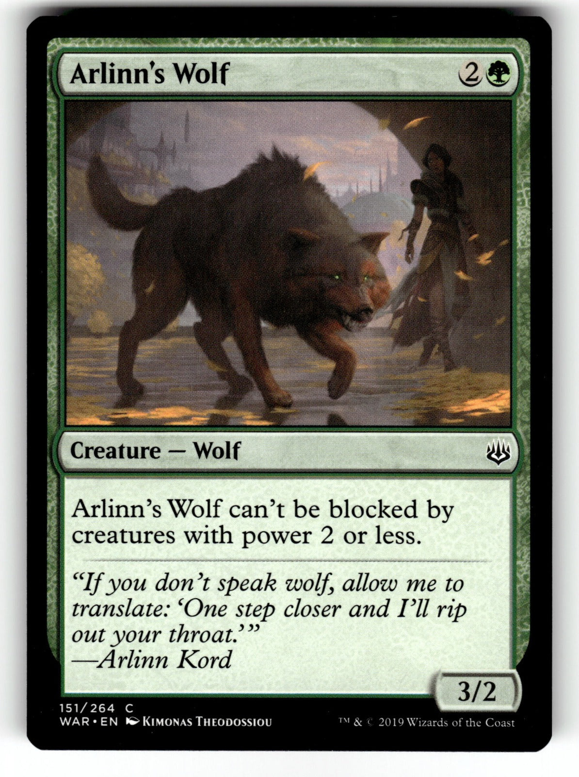 Arlinn's Wolf – 151 WAR: War of the Spark C NM