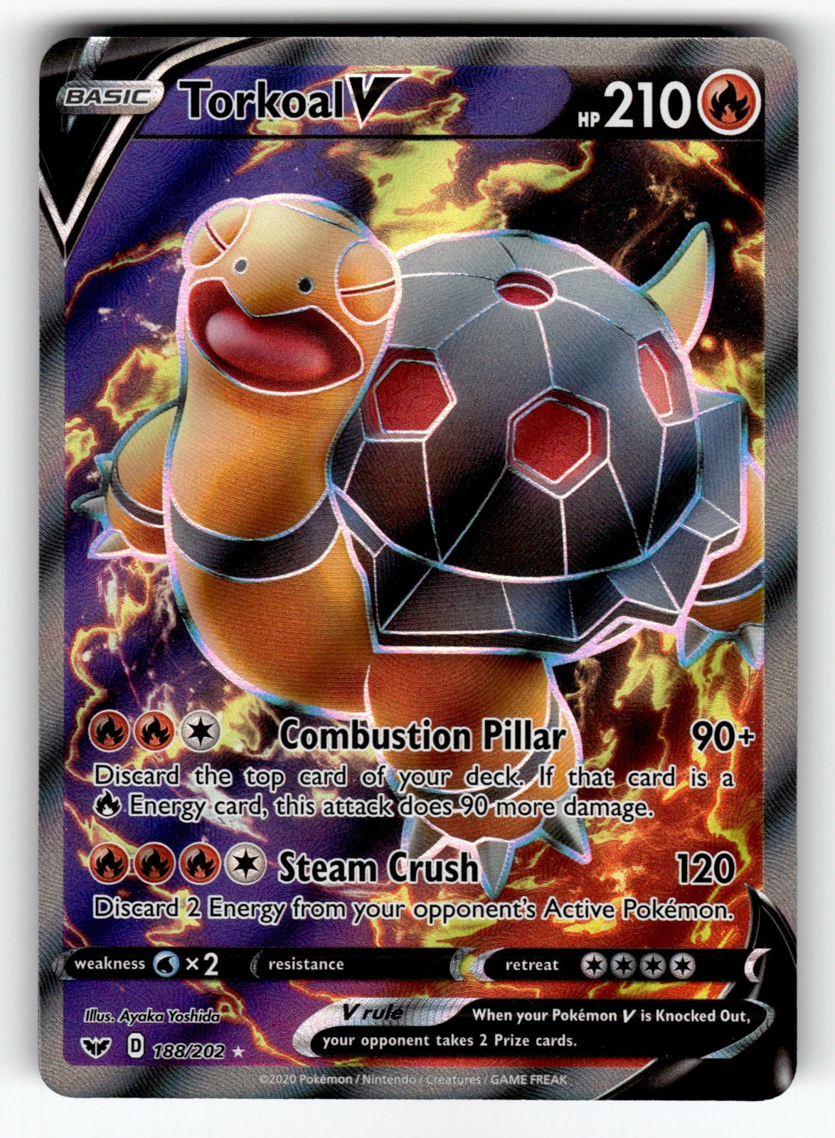 Torkoal V (Full Art) - 188/202 SWSH01: SWSH01: Sword & Shield Base Set Ultra Rare Holo NM