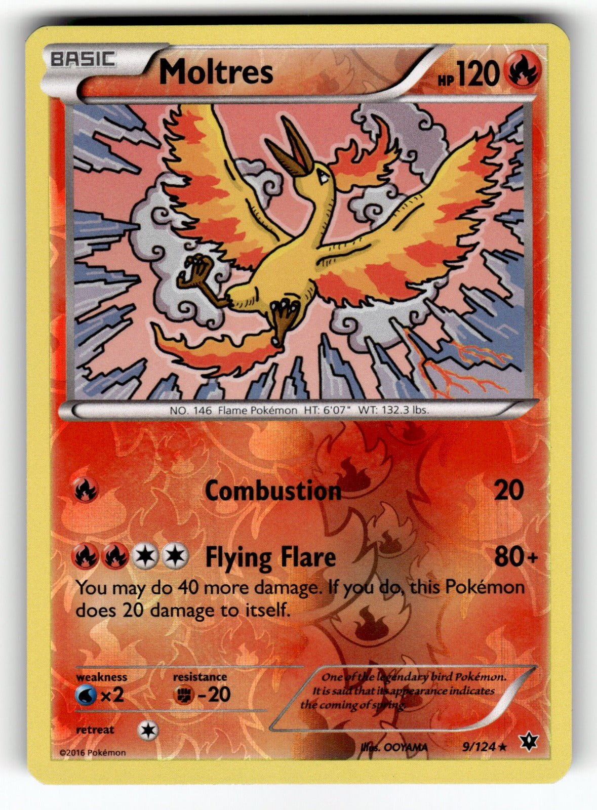 Moltres – 9/124 FCO: XY - Fates Collide Rare Reverse Holo NM