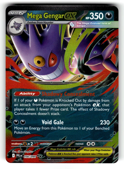 Mega Gengar ex – 056/094 PFL: ME02: Phantasmal Flames Double Rare Holo NM
