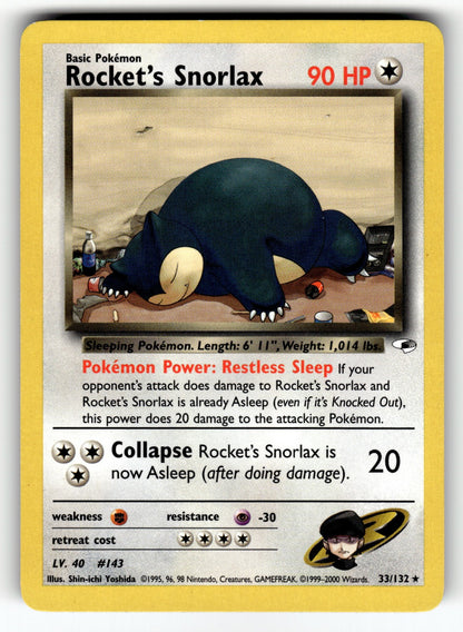 Rocket's Snorlax – 033/132 G1: Gym Heroes Rare UnlimitedLP