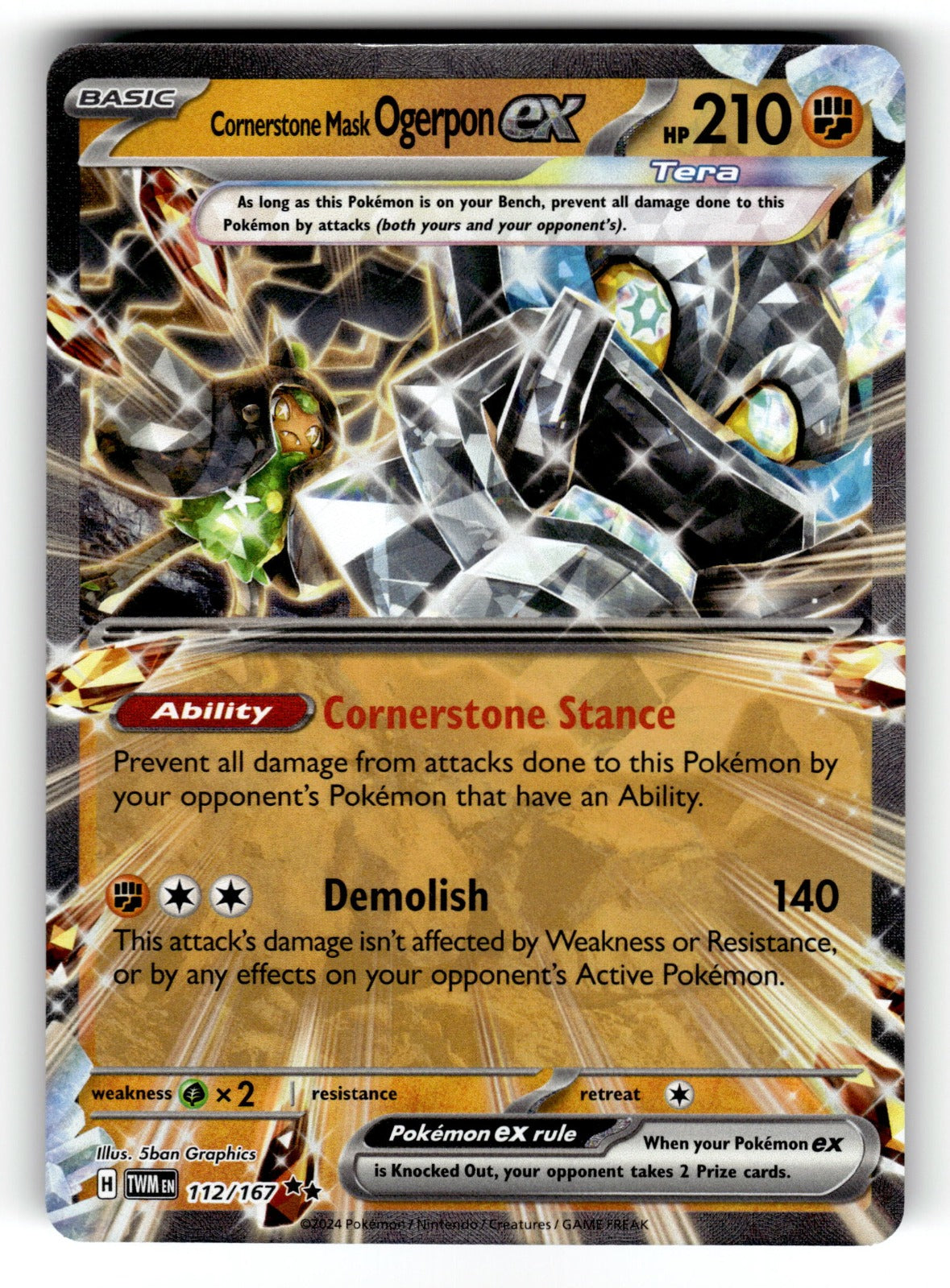 Cornerstone Mask Ogerpon ex - – 112/167 TWM: SV06: Twilight Masquerade Double Rare HoloNM