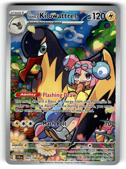 Iono's Kilowattrel – 163/159 JTG: SV09: Journey Together Illustration Rare HoloNM