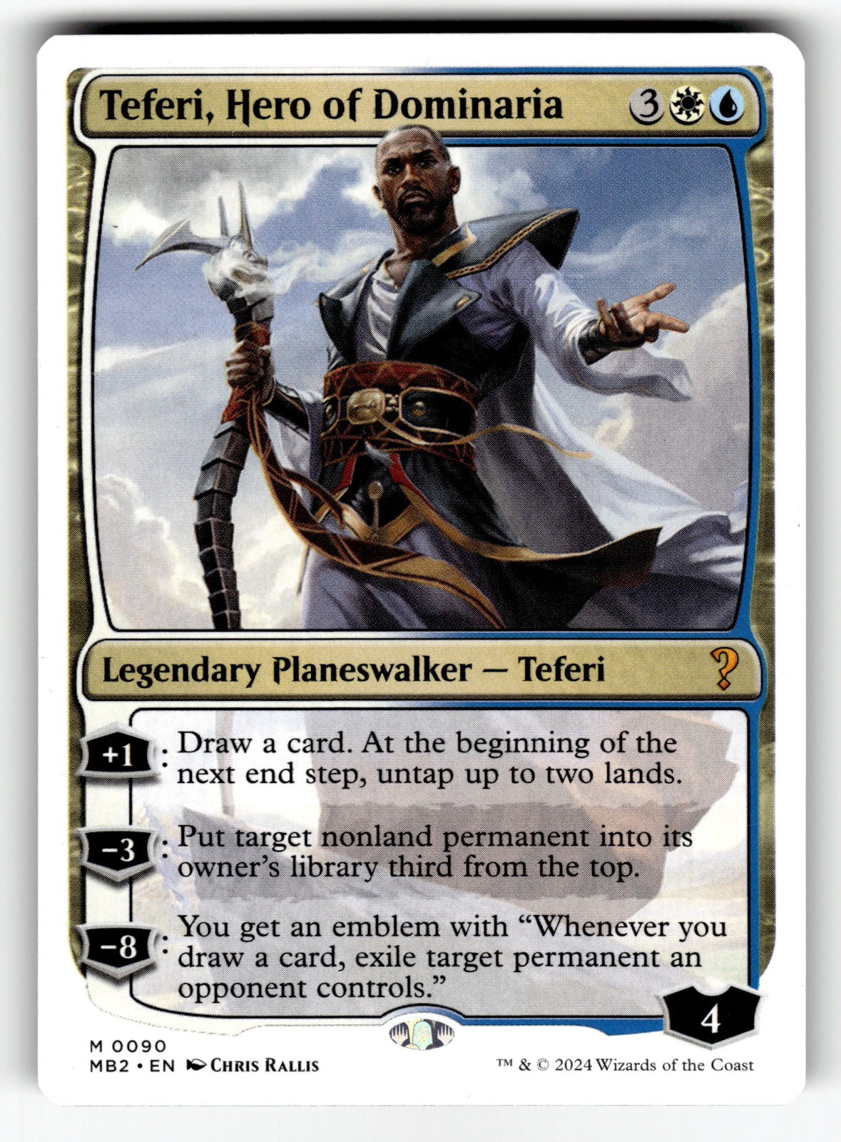 Teferi, Hero of Dominaria (White Border) – 90 MB2: Mystery Booster 2 M LP