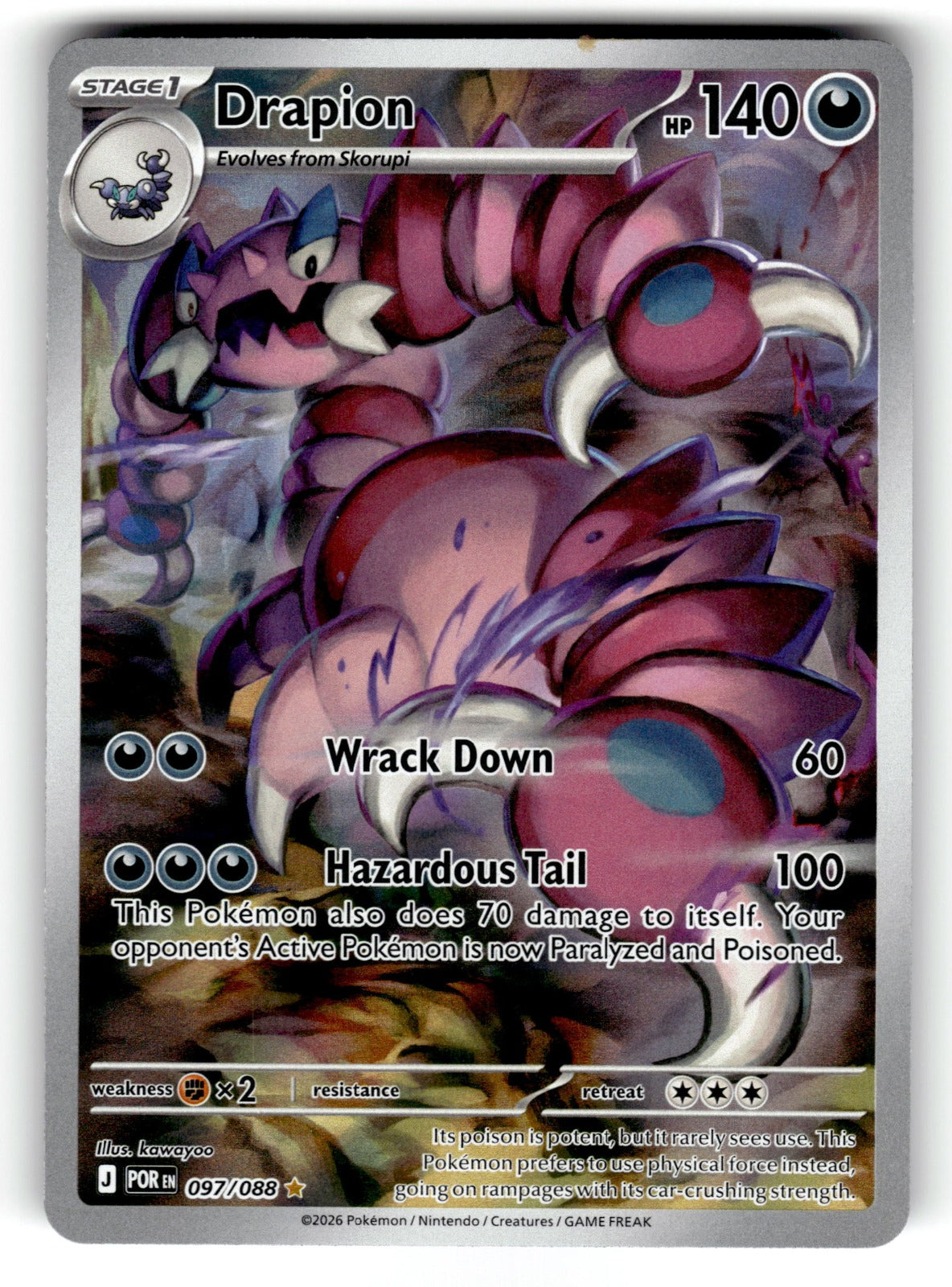Drapion – 097/088 POR: ME03: Perfect Order Illustration Rare Holo NM