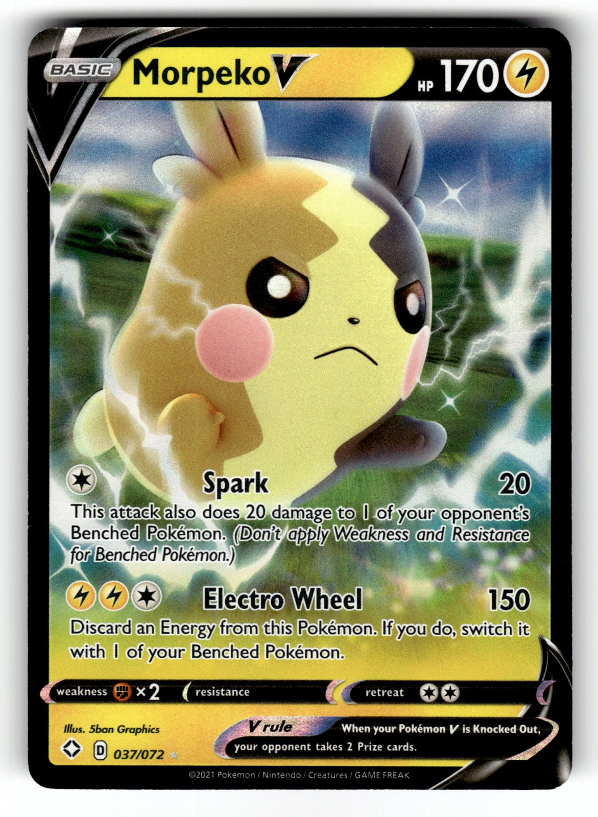 Morpeko V – 037/072 SHF: Shining Fates Ultra Rare Holo NM