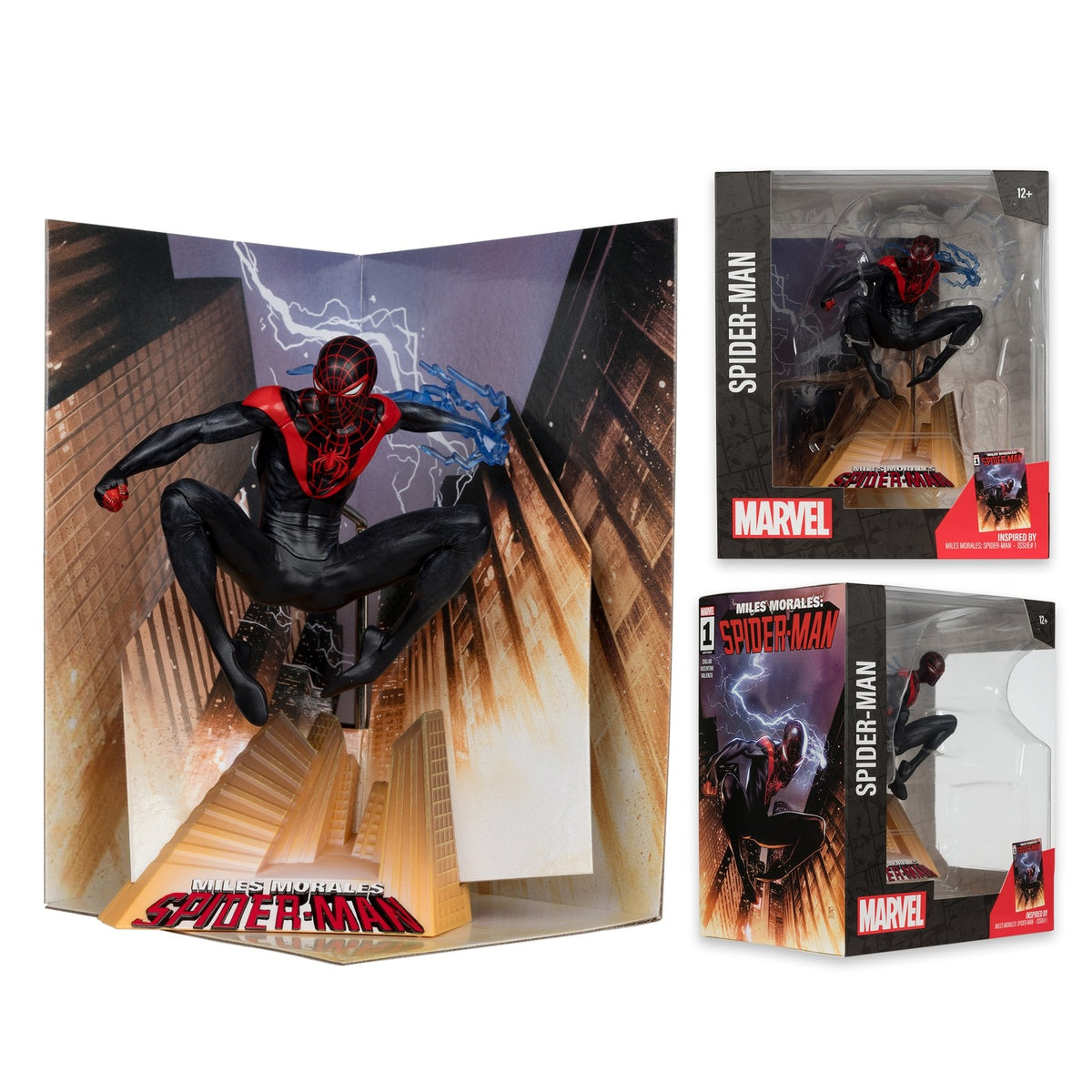 McFarlane Marvel Spider-Man 1:10th Scale Collectible with Scene (Miles Morales: Spider-Man #1)